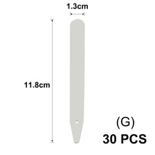 A white T-shaped plant marker with dimensions 1.3cm by 11.8cm.
