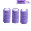A set of 24 lavender fragrance candles in cylindrical holders for wall-mounted toilet brush cleaning kit