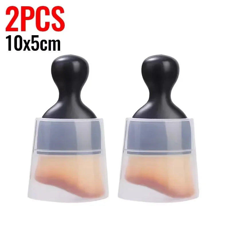 Two pairs of silicone cleaning brushes with black handles and clear heads for multi-surface cleaning