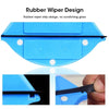 Blue rubber wiper strip design for cleaning glass, shown in close-up views.