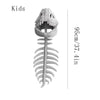 A realistic dinosaur skeleton model for kids, showing the skull and rib cage structure.