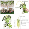 Artificial Wisteria flower garland featuring green leaves and white flowers