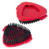 A red adjustable spin mop replacement set with a heart-shaped holder and black bristles.