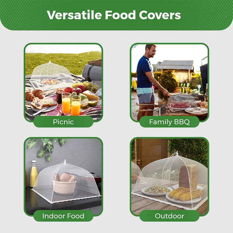 Vielseitige Lebensmittelabdeckungen, Mesh-Netze für Picknick, BBQ, drinnen und draußen.