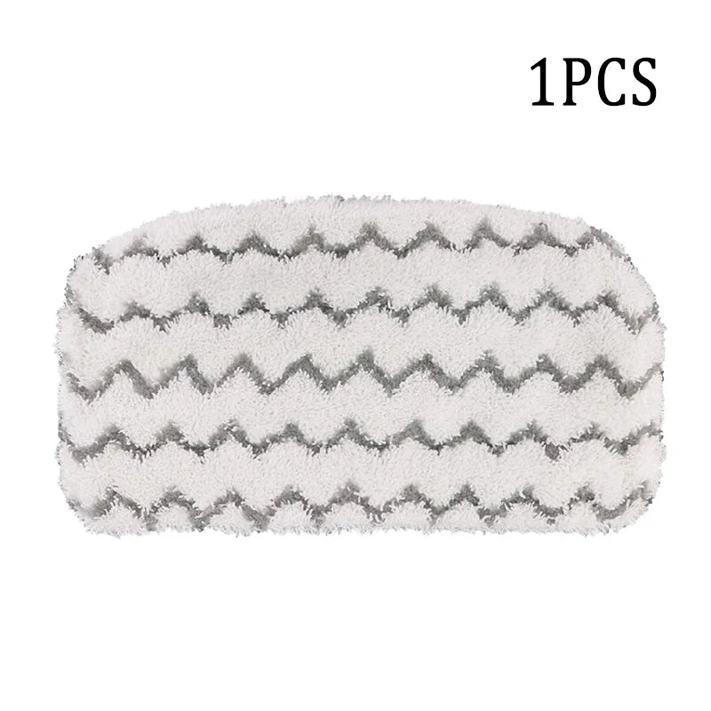 One pack of replacement microfiber pads with a gray and white chevron pattern for a Shark steam mop.