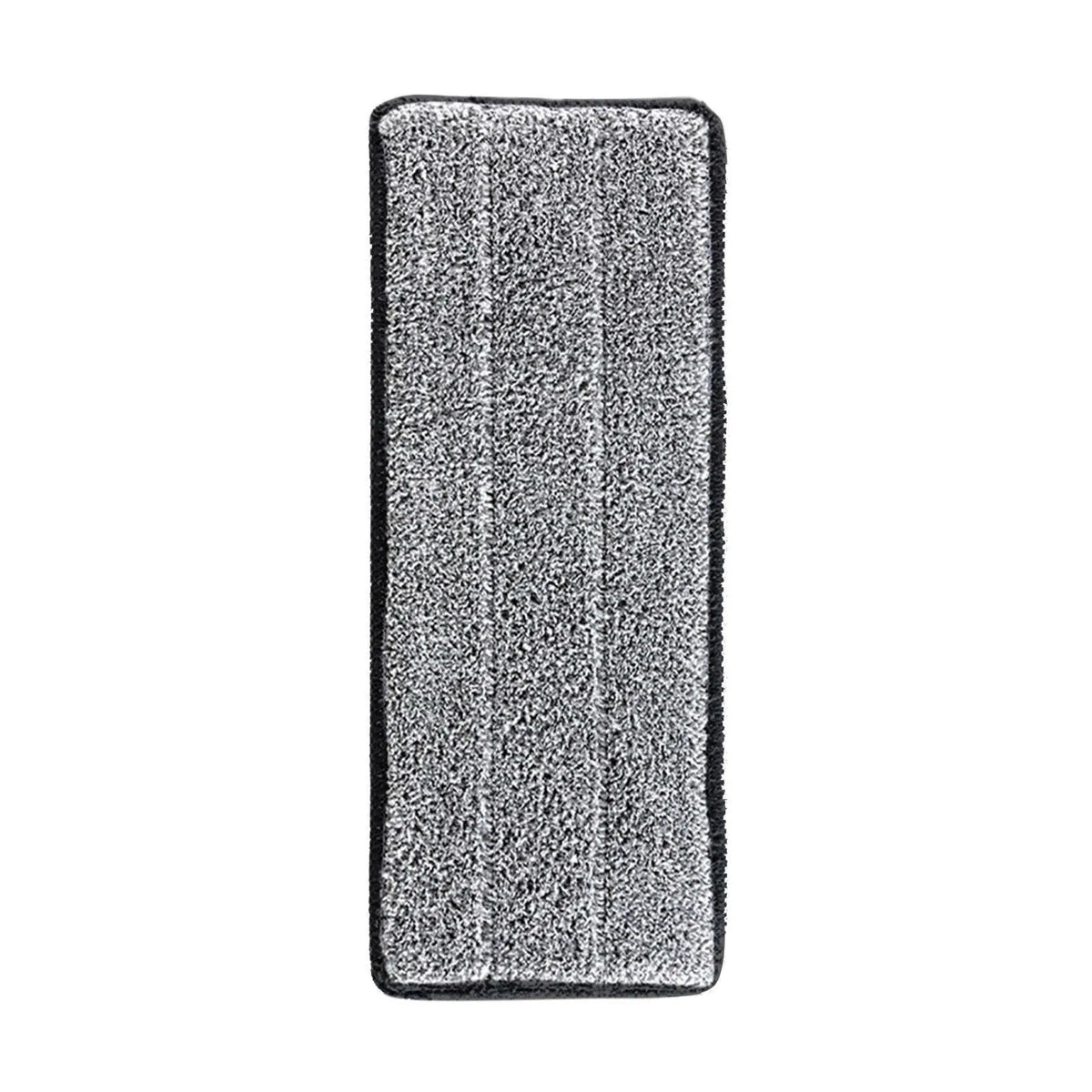 A rectangular black microfiber mop pad with a textured surface.