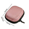 A pink portable peptide storage case shown with dimensions 9cm x 3.5in and 4.5cm x 1.8in.