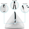 White mesh laundry bag for shoes and delicates featuring a sturdy zipper and protective elastic.