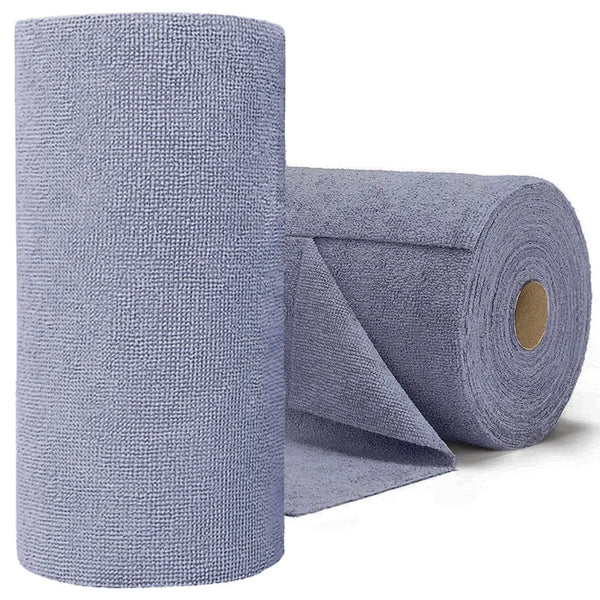 Roll of light gray reusable microfiber dish towels