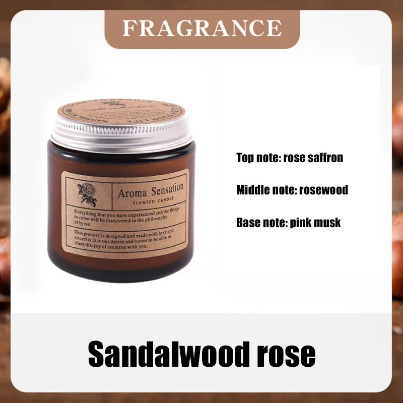 Duftkerze in Glas mit Korkverschluss, Aroma Sensation, Noten: Rose, Safran, Rosewood und rosa Moschus.