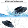 A black anti-slip rubber pad is shown being splashed by water, demonstrating its waterproof and durable properties.