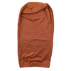 A terracotta-colored satin hair bonnet for dreadlocks and braids.