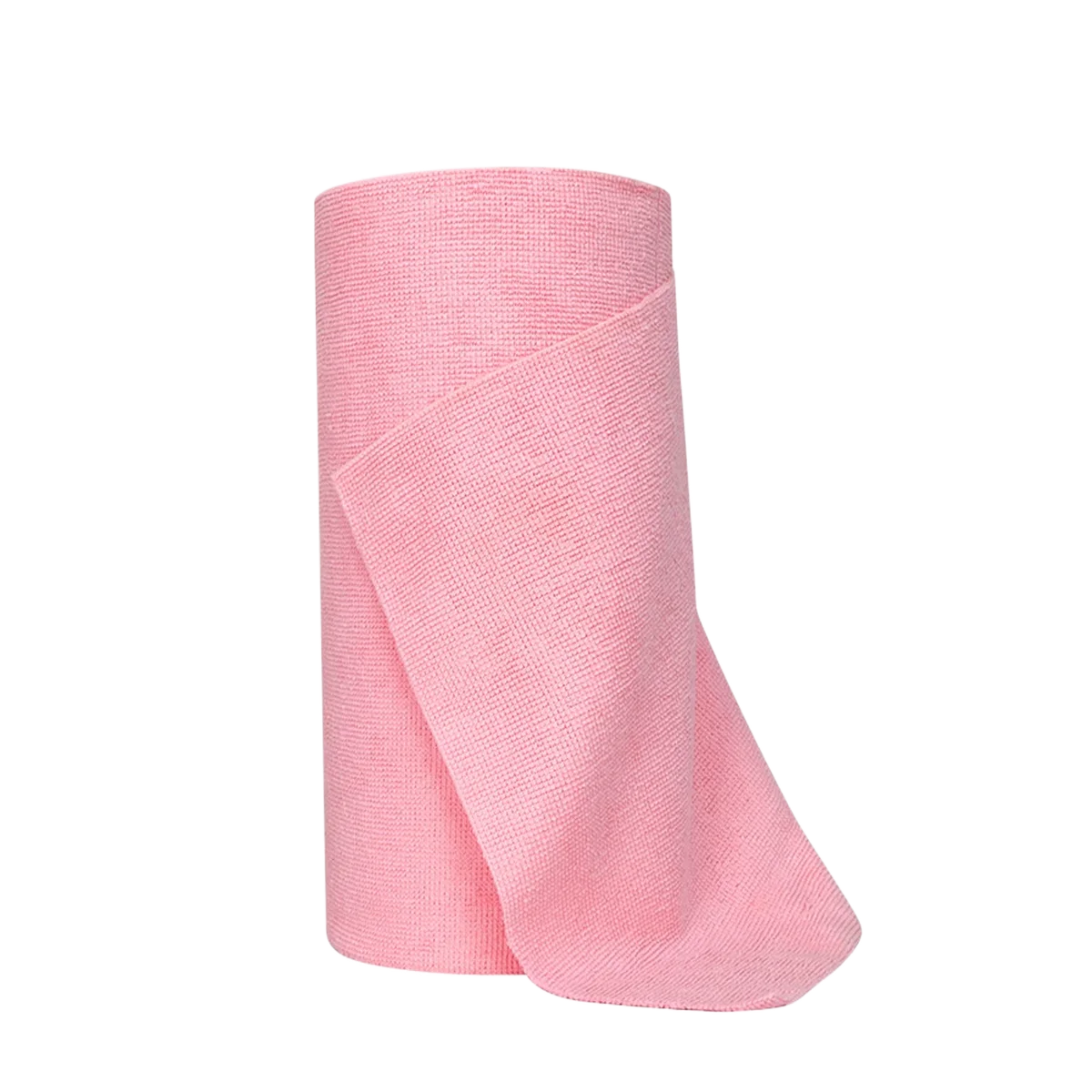 A roll of pink reusable multi-surface cleaning wipes.
