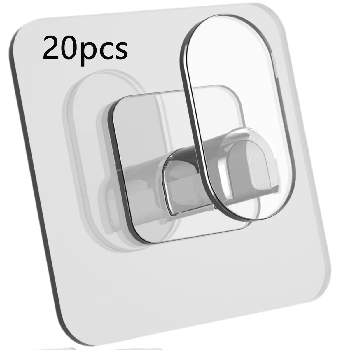 A package of 20 heavy-duty adhesive hooks for various surfaces.