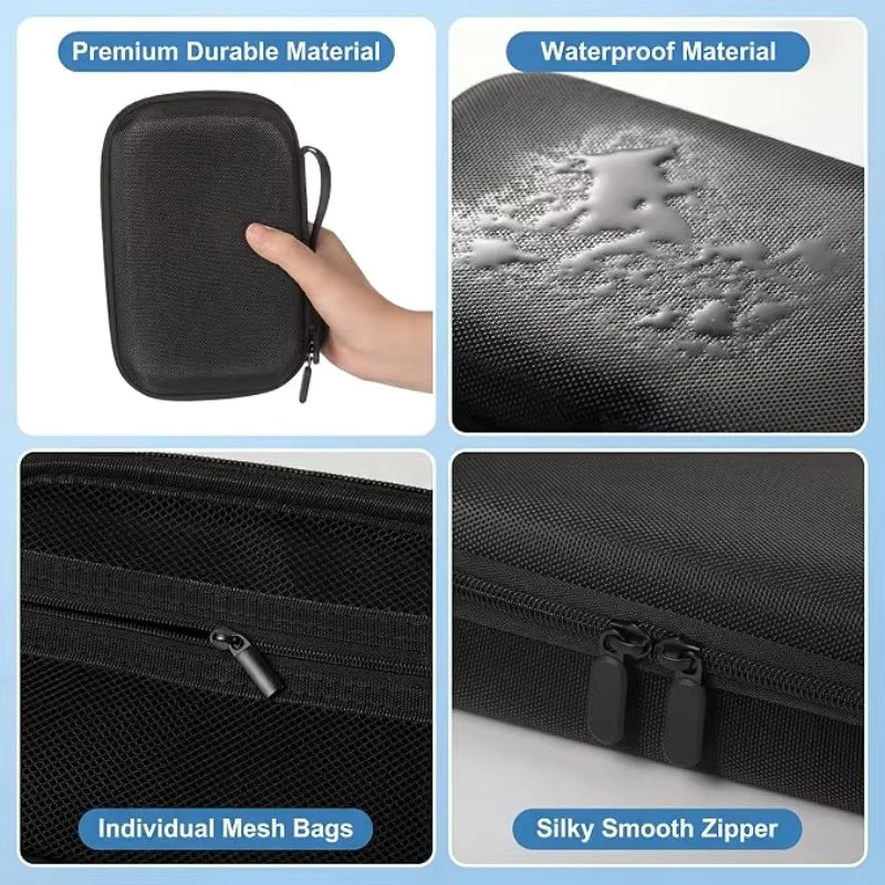 Black durable waterproof mesh bags for insulin peptide storage with a silky smooth zipper