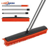 A set of adjustable rubber brooms and squeegees for pet hair and carpet cleaning, shown with a metal handle.