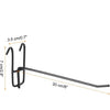 Black heavy-duty mesh grid display hooks with a 20 cm length and 3.5 cm height.