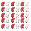 A set of ten resin highland cow figurine decor items in various shades of red and white.