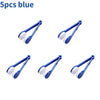A set of five blue two-sided microfiber cleaning brushes for eyeglasses.