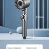 Silber-Duschkopf mit 80mm Düse und 270mm Körper vor blauem Hintergrund