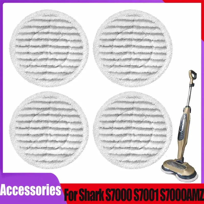 Replacement mop cloth pads for Shark vacuum cleaners shown in various circular patterns.