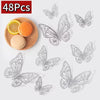 48 pieces of gray decorative butterfly wall stickers with a slice of orange and lemon.