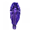 Purple satin sleeping bonnet for curly hair