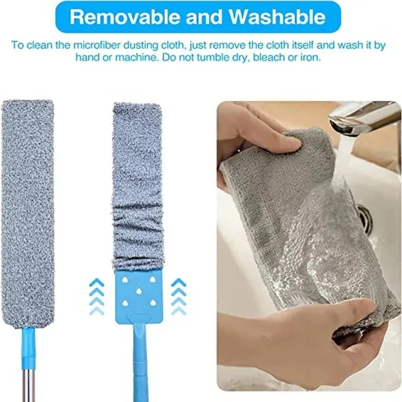A gray microfiber cleaning cloth being rinsed under a faucet in a sink.