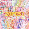 A colorful assortment of 20 individual Kawaii DIY stickers for crafting and decoration
