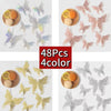 A collection of 48 colorful 3D decorative butterfly wall stickers in various shades and sizes.