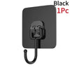 Black self-adhesive rotating wall hooks for storage, sold as a single piece.