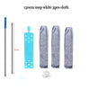 Three pieces of 130cm mop white cloth and a telescopic handle for cleaning.