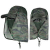 A pair of camouflage UV protection fishing sun hats for men and women.