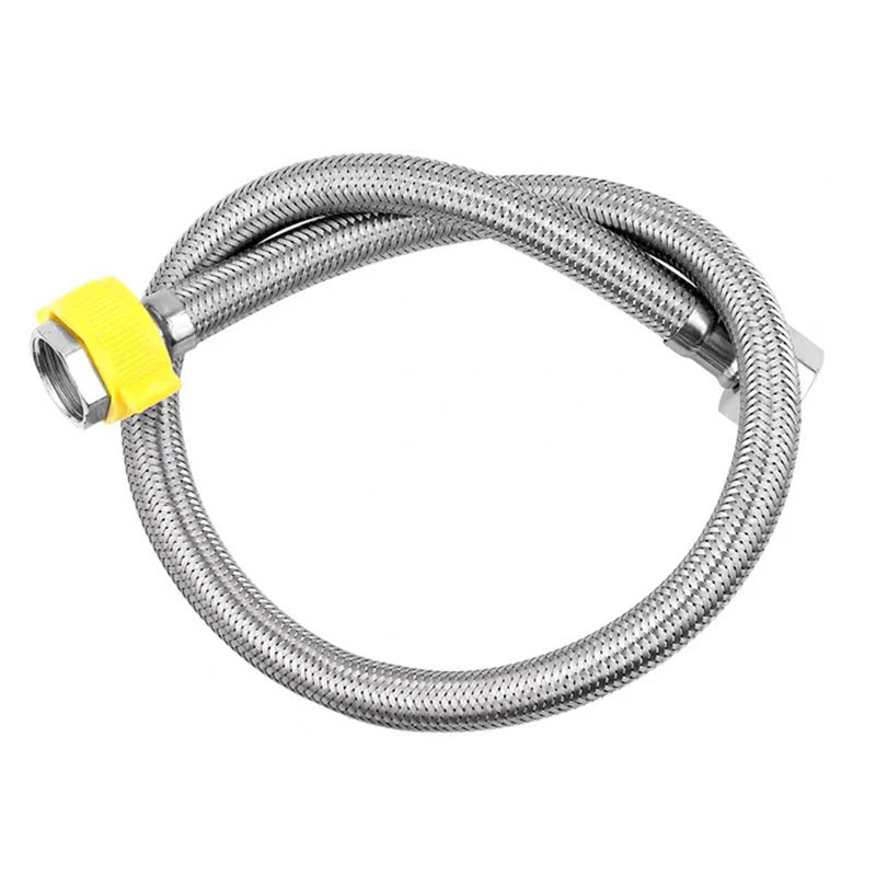A coiled stainless steel high-pressure faucet glass rinser for bars and kitchens.