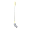 A long cleaning brush with a stainless steel handle and a yellow water dispenser head.