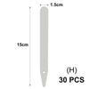 A vertical, elongated plant marker with a pointed tip, measuring 15cm in length and 1.5cm in width.