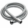 Silver filtered high-pressure shower head with a coiled metal hose and a detachable nozzle.