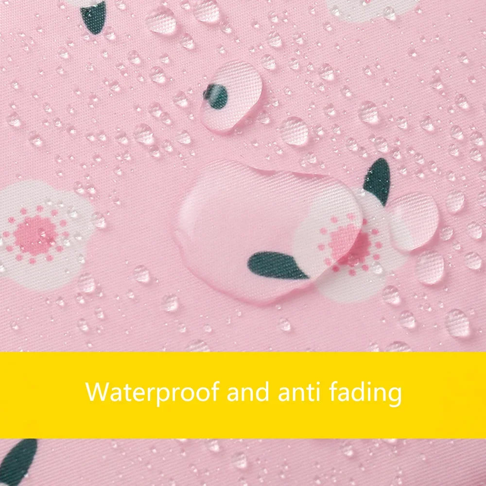 Pink floral nylon sanitary pad storage pouch with waterproof and anti-fading features