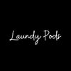 A black background with the text Laundry Pods written in white script.