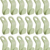 A set of light green multi-function plastic clothes hanger connector hooks.