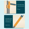 An ergonomic long handle broom and dustpan set with a comfortable grip and buckle design storage.