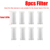 Eight pieces of white filter elements for a shower head
