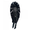 Black satin sleeping bonnet for curly hair