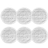 Three circular pads of replacement mop cloth for a vacuum cleaner, showing textured gray material.