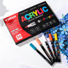 A set of Yihui acrylic brush markers with various colors displayed on a white background.