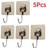 Five sets of self-adhesive rotating wall hooks for strong, waterproof storage.