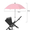 Paraguas de cochecito rosa con protección UV, toldo grande y poste ajustable.