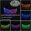 A set of bright LED light up acrylic glasses in various colors packaged in a box.