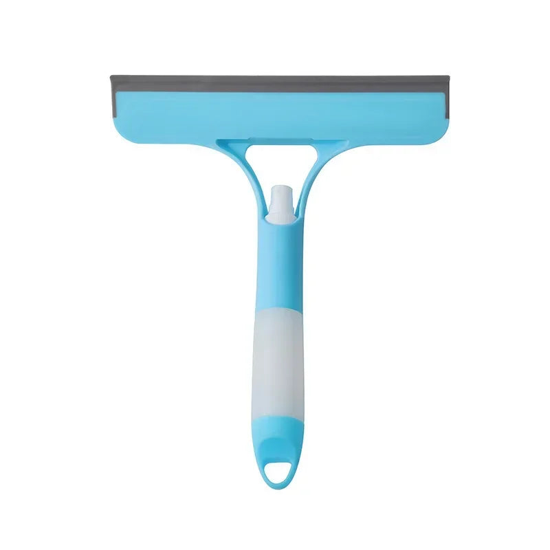 Blaues und graues 3-in-1 Fensterreinigungs-Squeegee- und Scheibenwischer-Set.