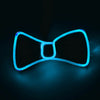 A glowing blue LED light-up bow tie accessory for cosplay
